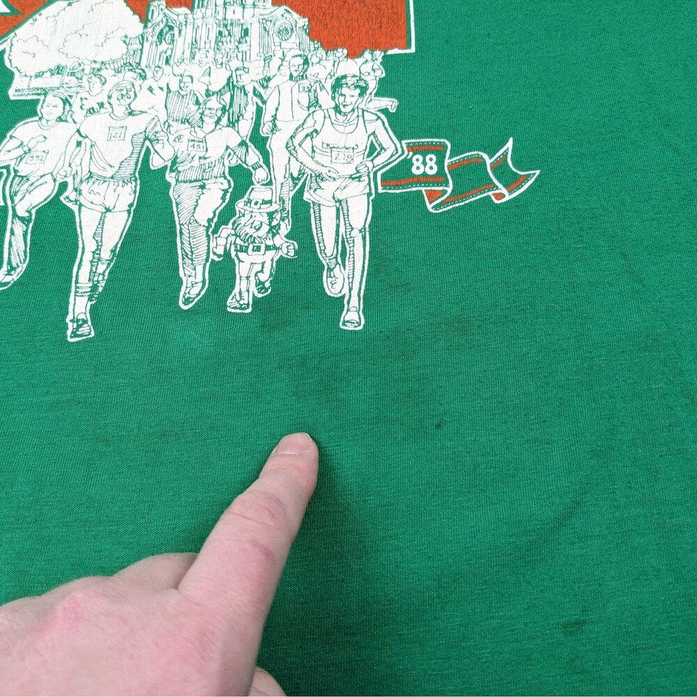 Vintage 80s St. Patrick's Day 8K Run Anoka MN‎ T-Shirt Green Size XL Rare - Picture 7 of 8